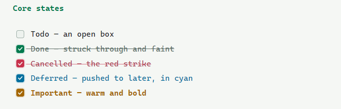 Custom task states in light mode